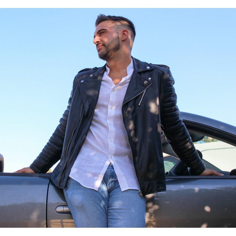 zerimar shoes Chaqueta heavy de cuero con cremallera CAPSULA Última moda