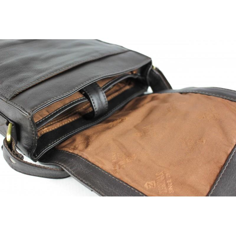 zerimar shoes Bandolera de piel estilo vintage con cremalleras CHAPA Descuento por venta flash