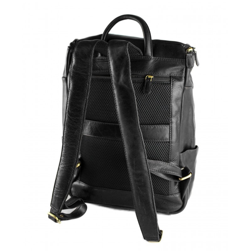 zerimar shoes Mochila de piel grabada estilo vintage con cierre de cremallera 2025