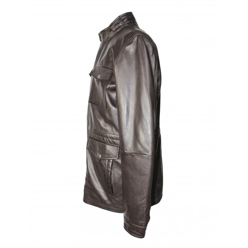 zerimar shoes Chaqueta de piel con doble cierre y bolsillos modelo FISHER Rebajas top