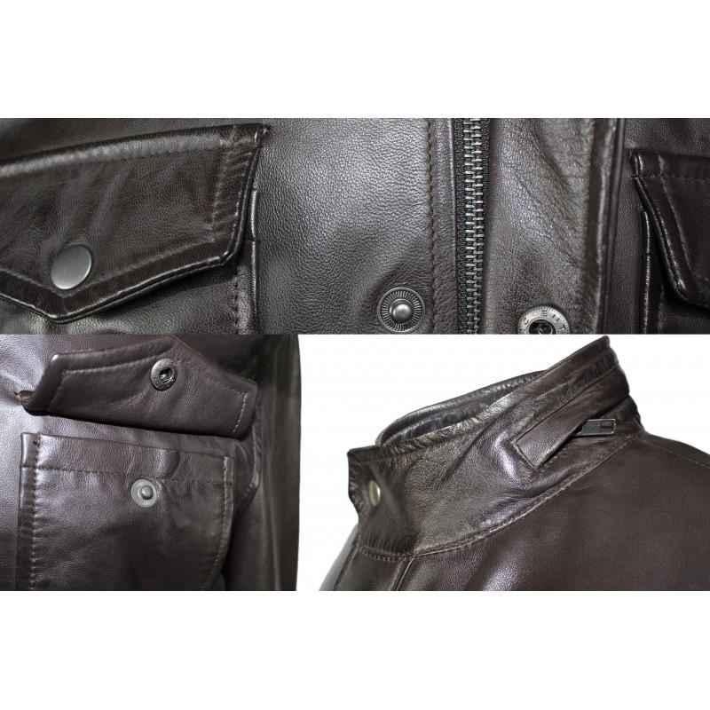 zerimar shoes Chaqueta de piel con doble cierre y bolsillos modelo FISHER Rebajas top