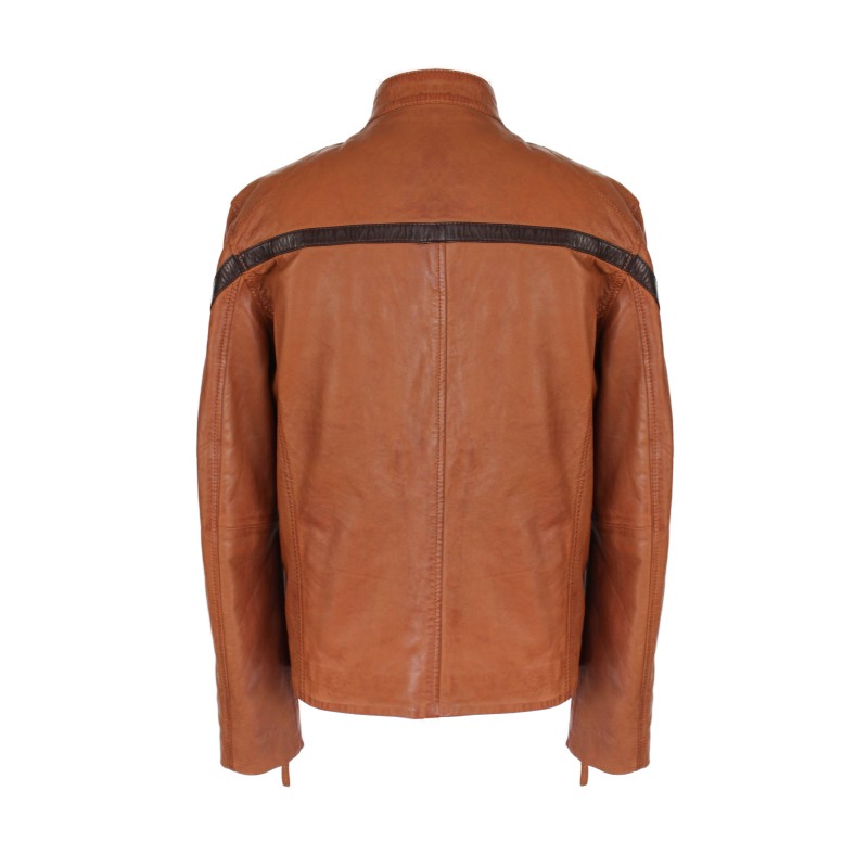 zerimar shoes Chaqueta de cuero con detalle lineal modelo RYANO Últimos 2 días