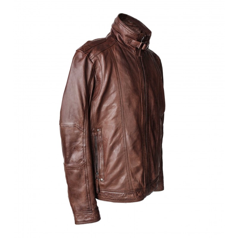 zerimar shoes Chaqueta de cuero con cremallera modelo SOGA Grandes descuentos