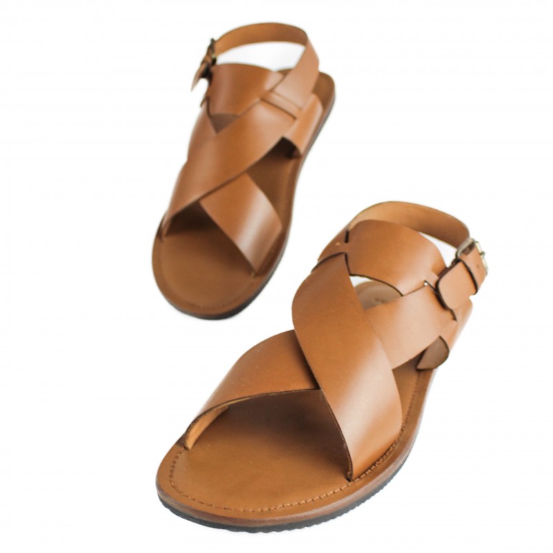 zerimar shoes Sandalia de piel cruzada con hebilla modelo MATEO Ahorra y exporta