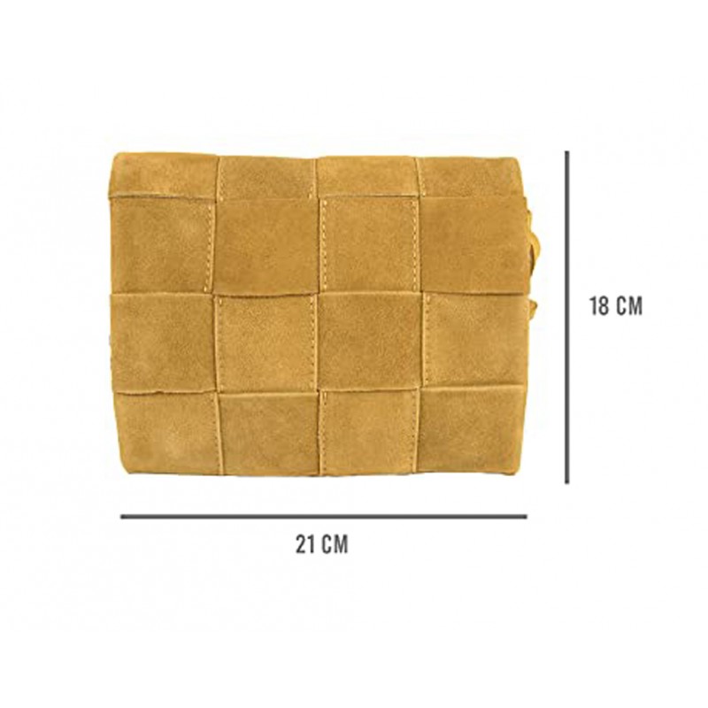 zerimar shoes Bolso trenzado de piel de ante con cierre de clip TRECCIA Descuento por venta flash