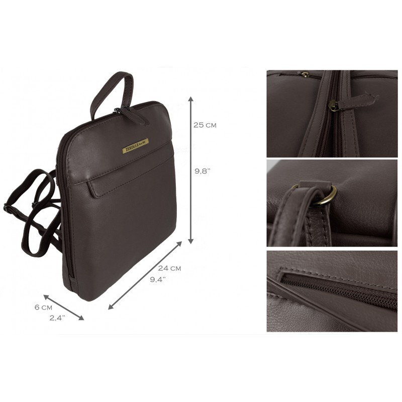 zerimar shoes Mochila de piel natural de mujer estilo casual 25x24x6 cm Outlet