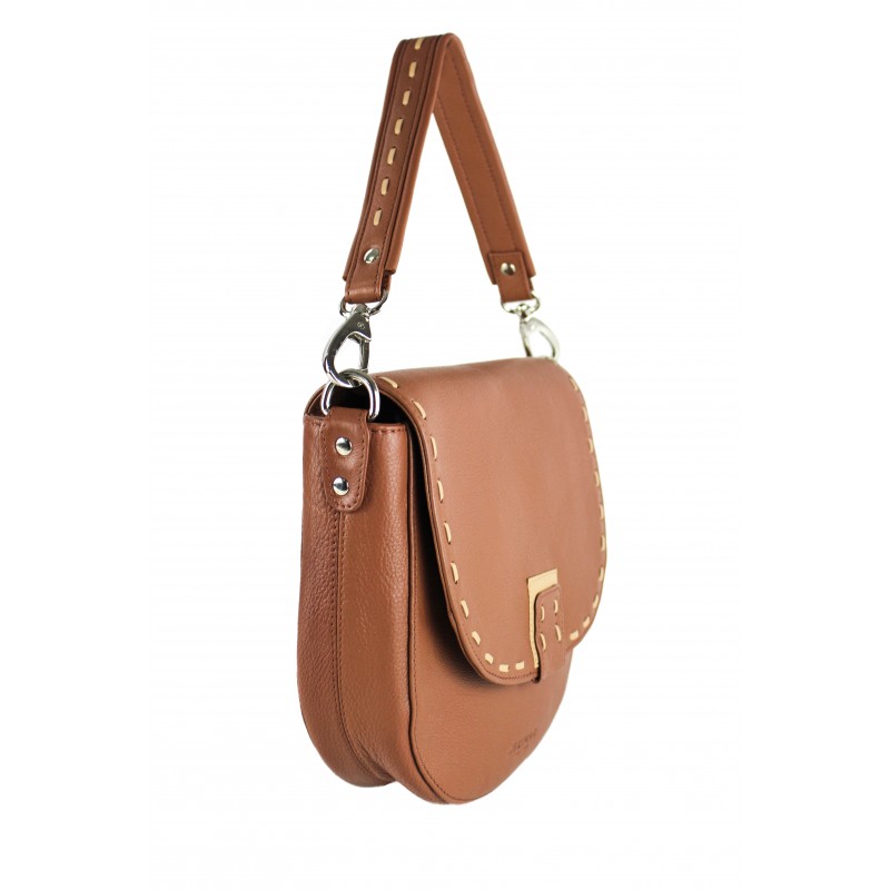 zerimar shoes Bolso de piel detalle beige con doble asa 23x6x23 cm Gran oferta