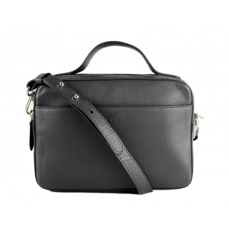 zerimar shoes Bolso de piel con doble cremallera 23x9x15 cm Tienda