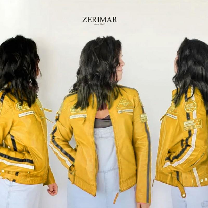 zerimar shoes Chaqueta heavy de piel con parches modelo 120 Últimos 3 días