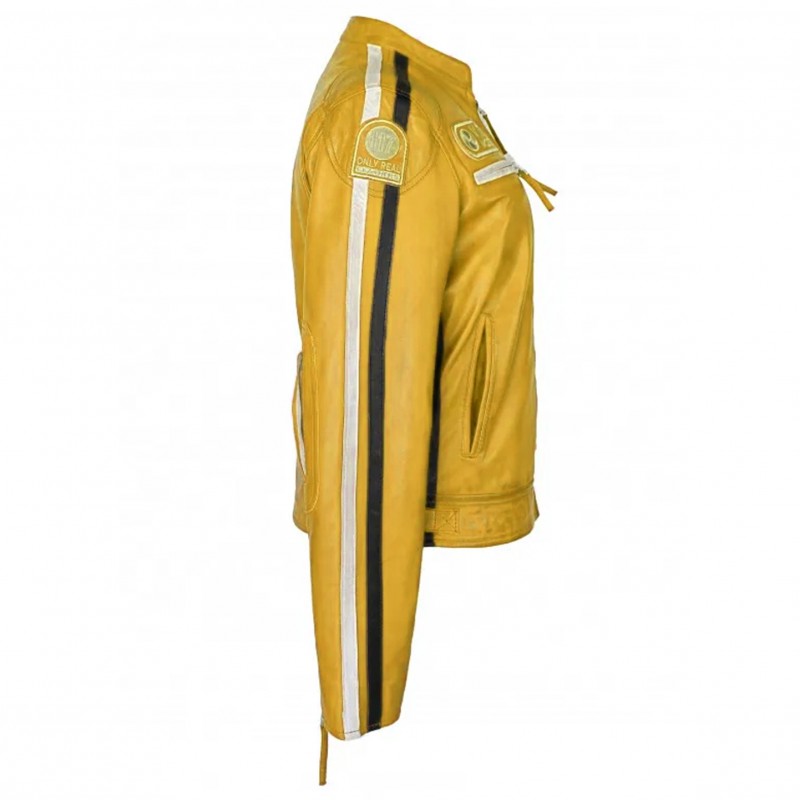 zerimar shoes Chaqueta heavy de piel con parches modelo 120 Últimos 3 días