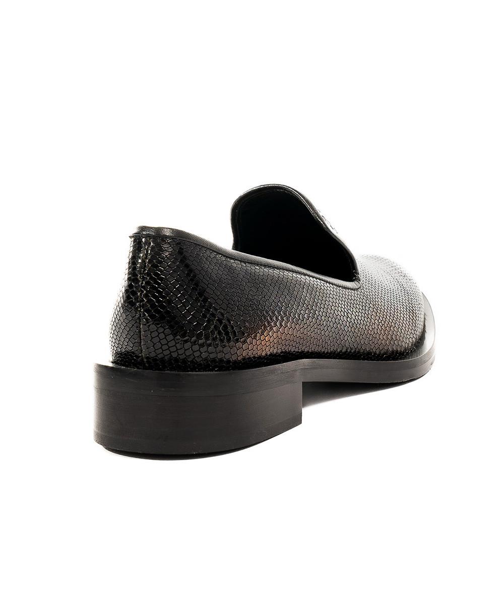 zinda Mocasín de piel grabada negra Outlet online