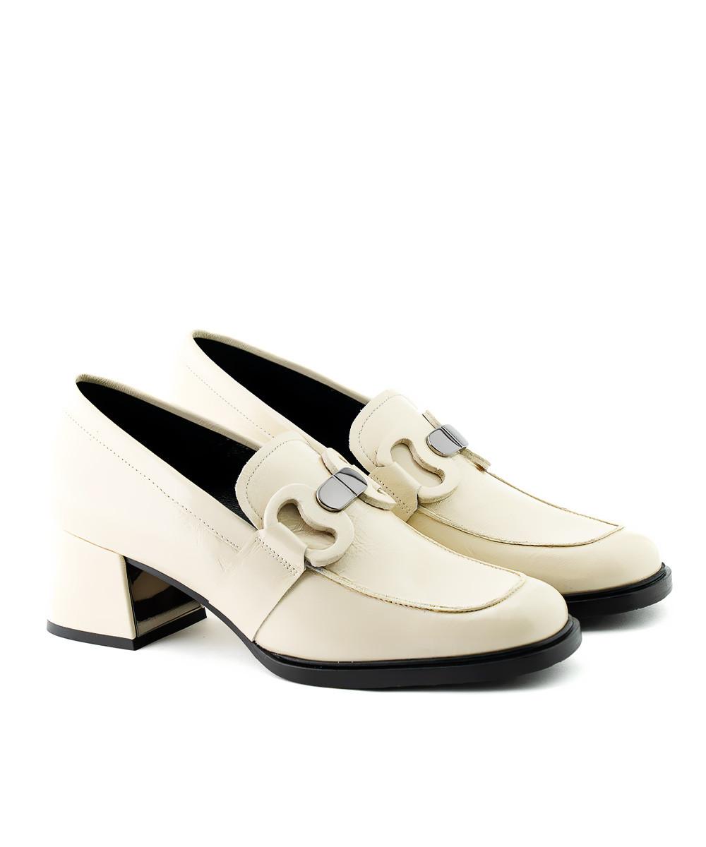 zinda Mocasín de piel crema con hebilla Rebajas